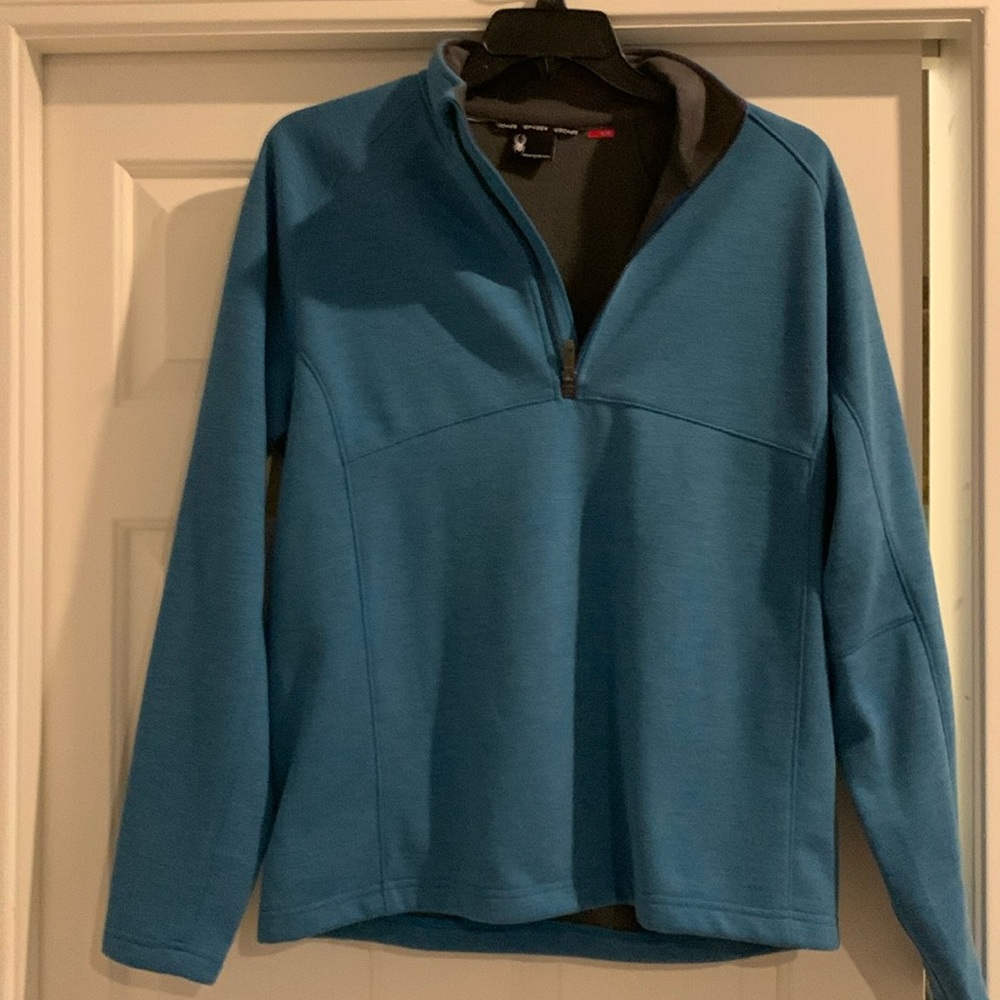 Spyder quarter zip. Blue with a spider on left sleeve